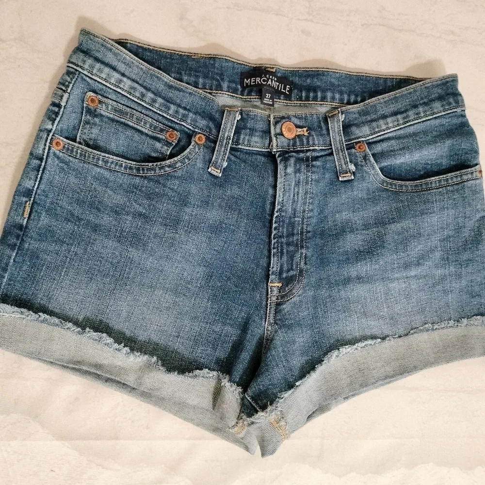 J. Crew Mercantile Denim Cutoff Shorts Sz 27